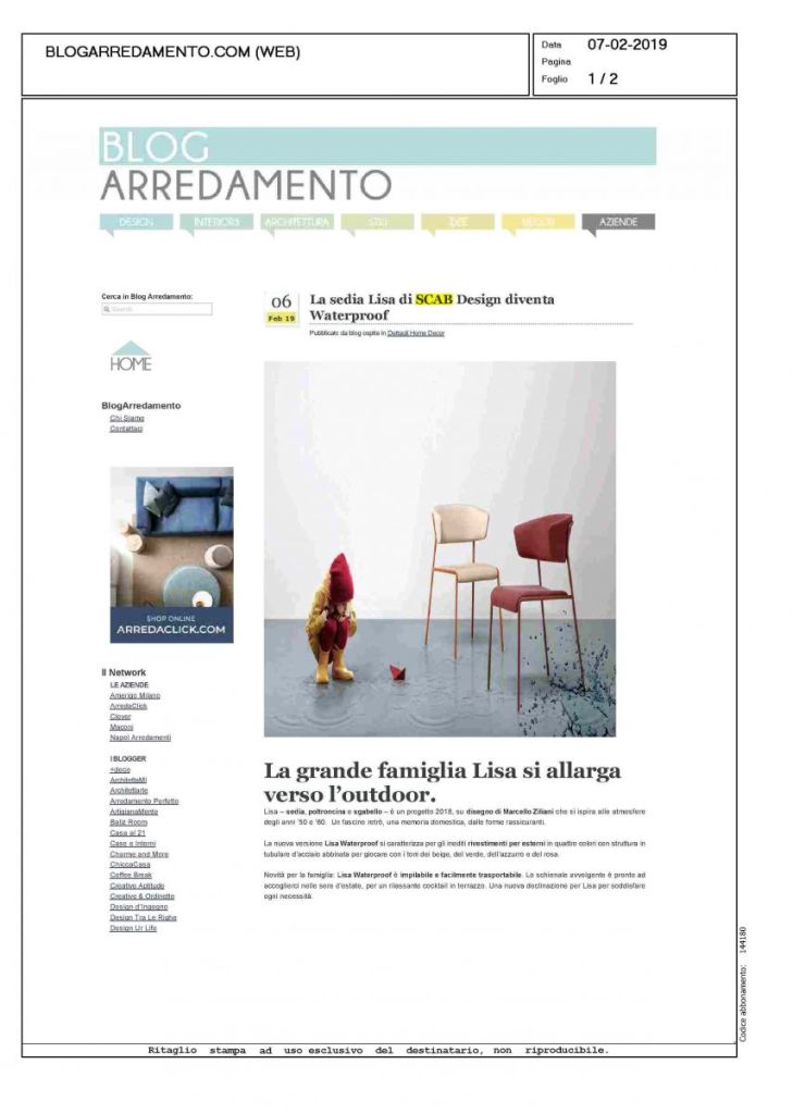 Blog Arredamento - February 2019 - Italy